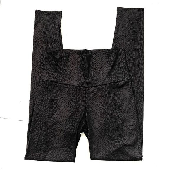 High Waist Leggings Snakeskin Print Black Size 3X - Picture 1 of 3